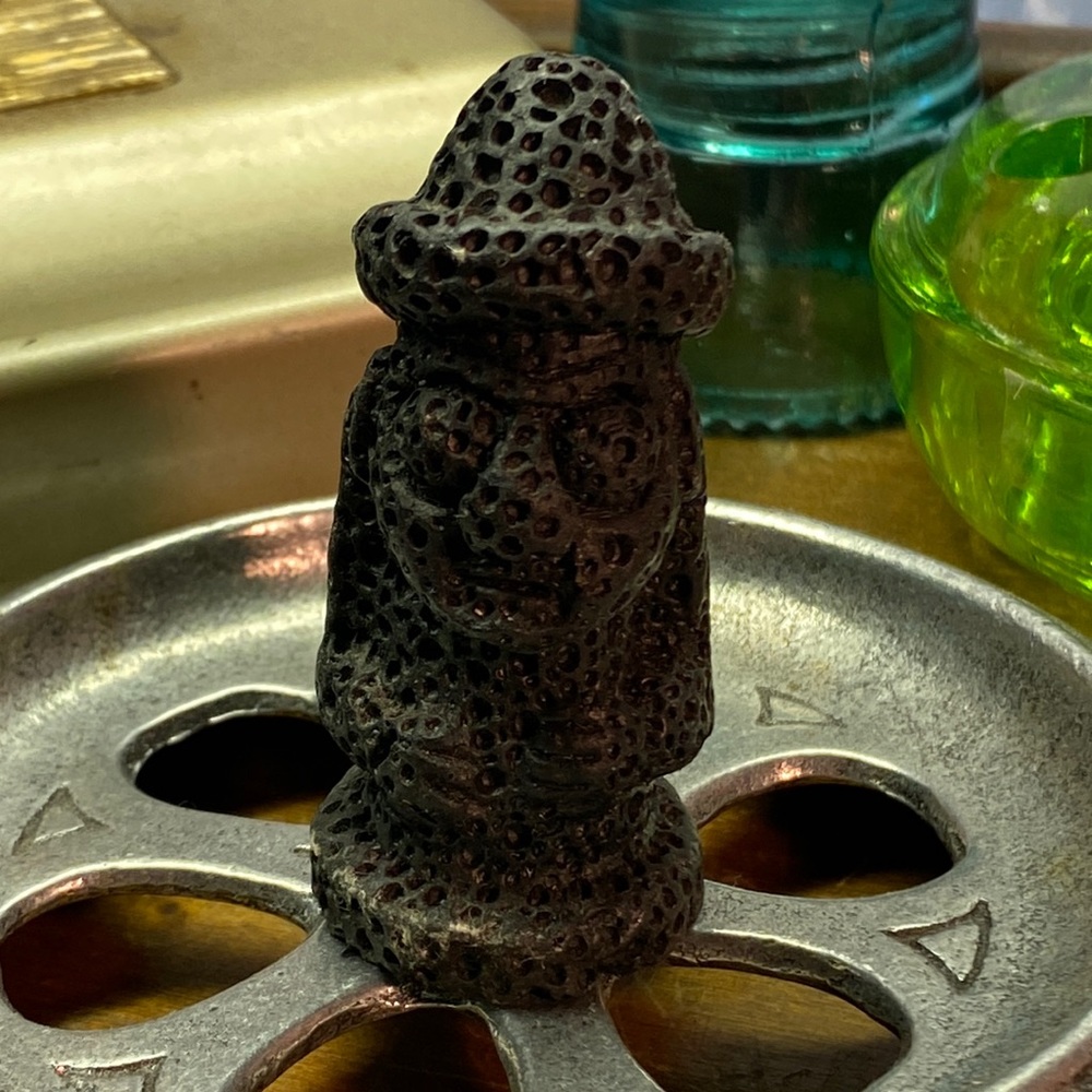 Black Lava Rock Handmade Sculpture Made From Pumice Stone Folk Art Vintage